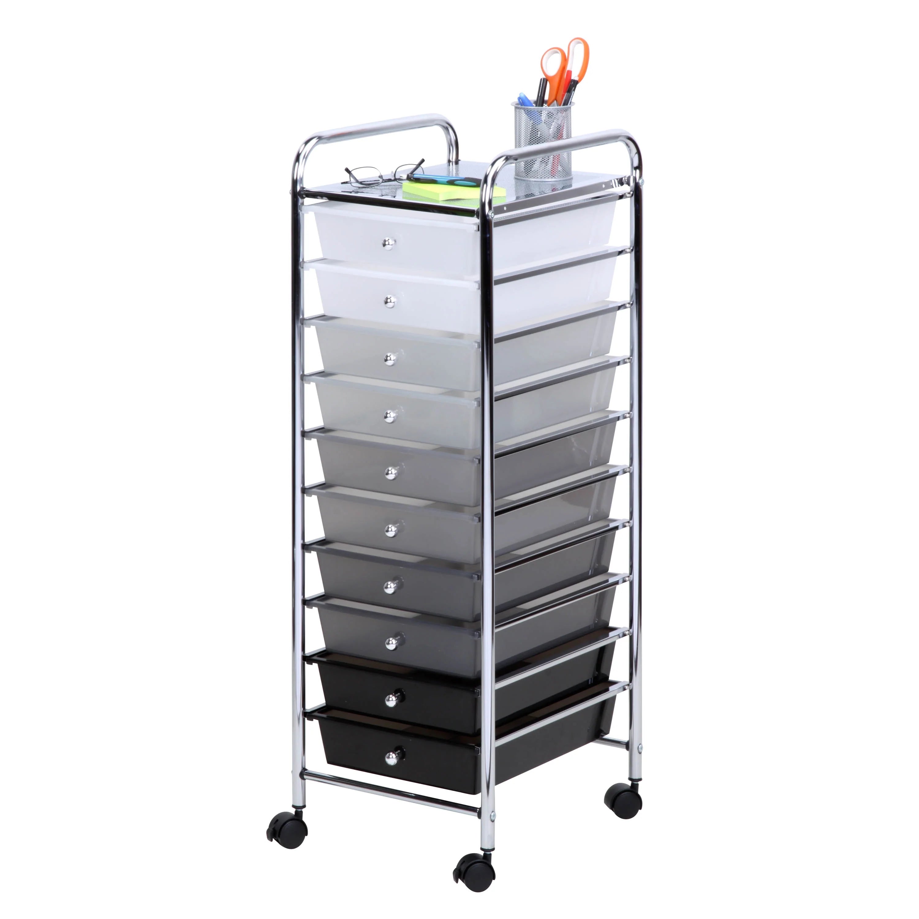 10-Drawer Multi-Color Rolling Cart A849