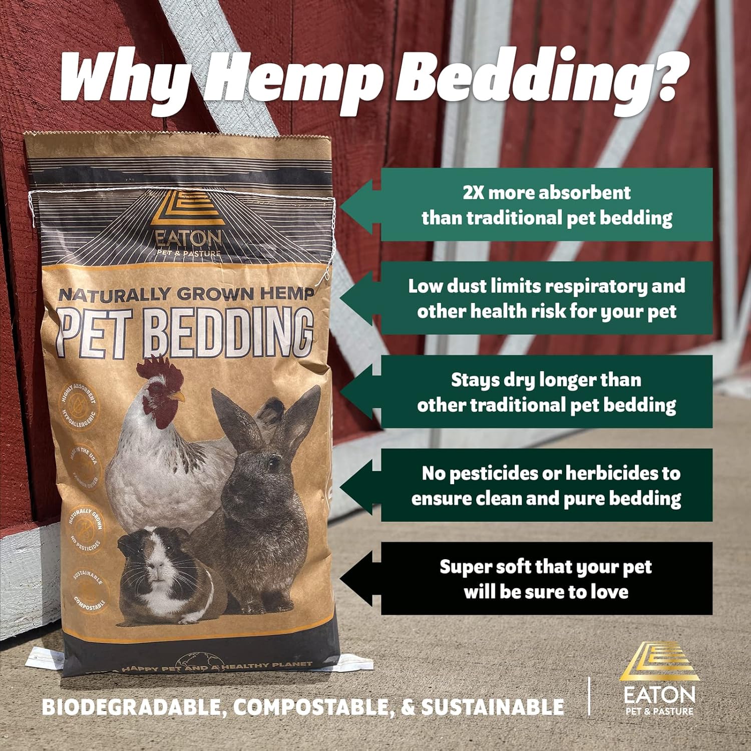 Naturally Grown Hemp Pet Bedding 28L I51651