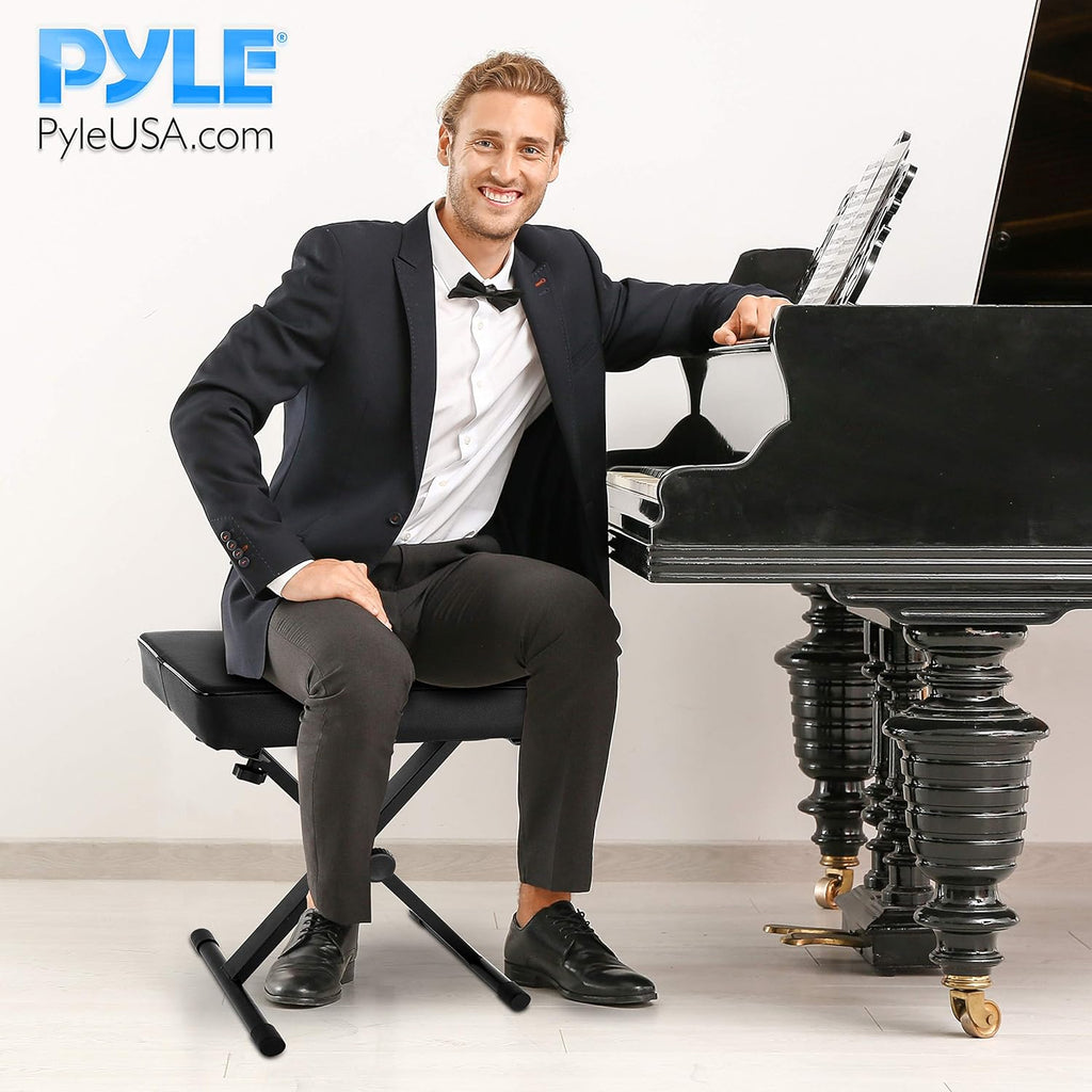Adjustable Padded Bench Keyboard Piano Seat with Extra Thick Foam Cushion C143