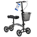 Silver Steerable Knee Walker with Basket J1914