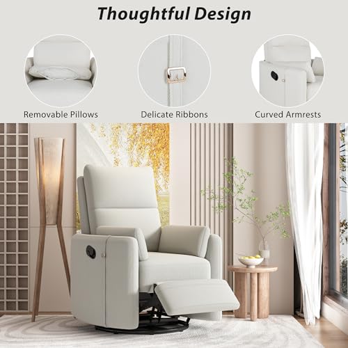 Beige Power Lift Recliner Chair with Adjustable Massage and Heating A86250