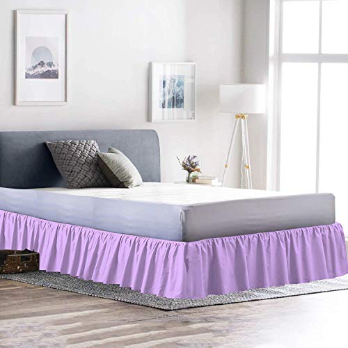 White 100% Cotton 21 Inch Drop Ruffled Bed Skirt N619668