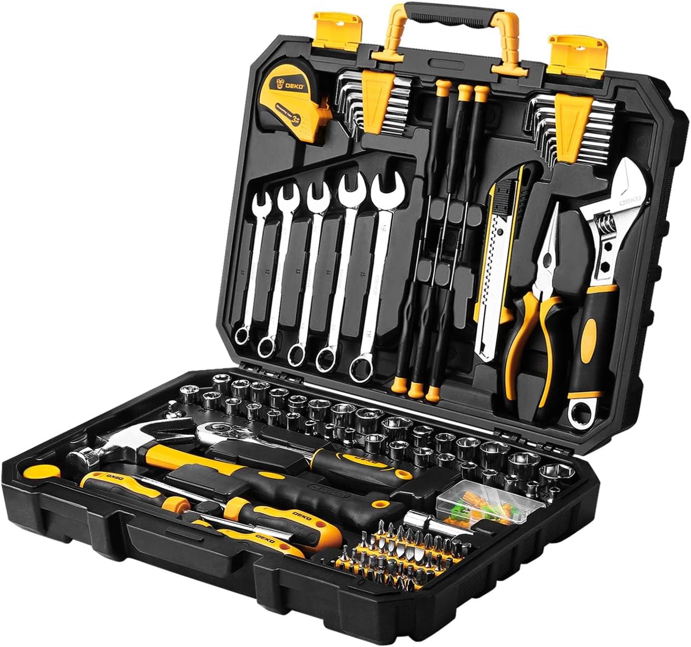 158 Piece Hand Tool Set with Plastic Toolbox Storage Case P421871