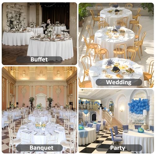 12 Pack White 120 Inch Round Polyester Tablecloth W4005