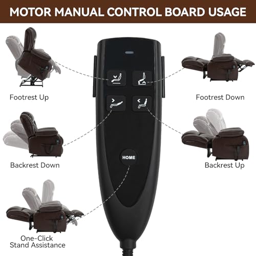 Black Leather Dual Motor Power Lift Recliner Chair L73368