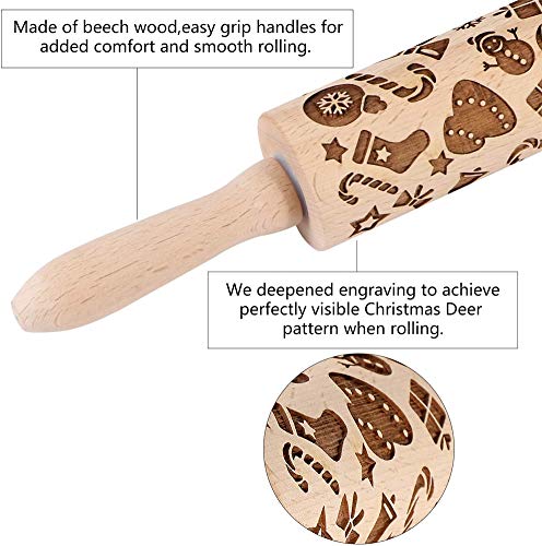 Christmas Wooden Rolling Pins T6188