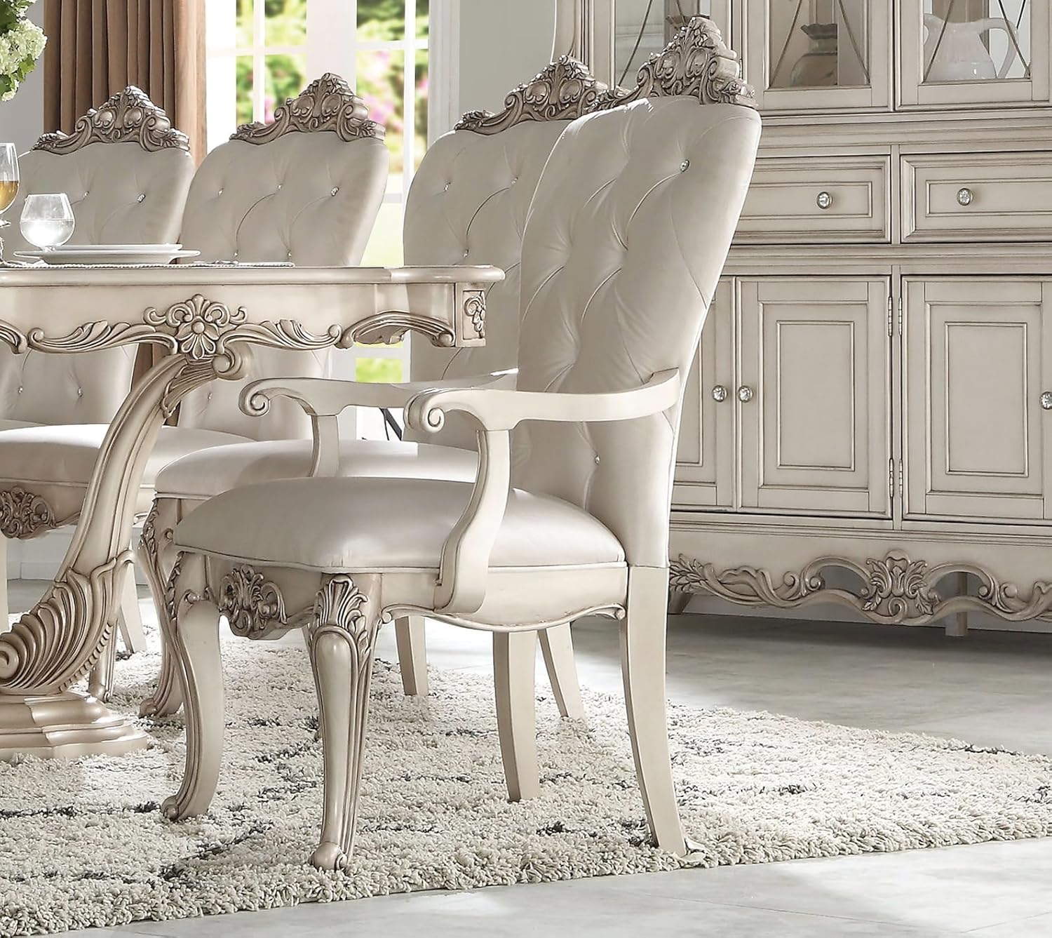 9-Piece Dining Set with Extendable Table, 6 Side Chairs and 2 Arm Chairs X123943