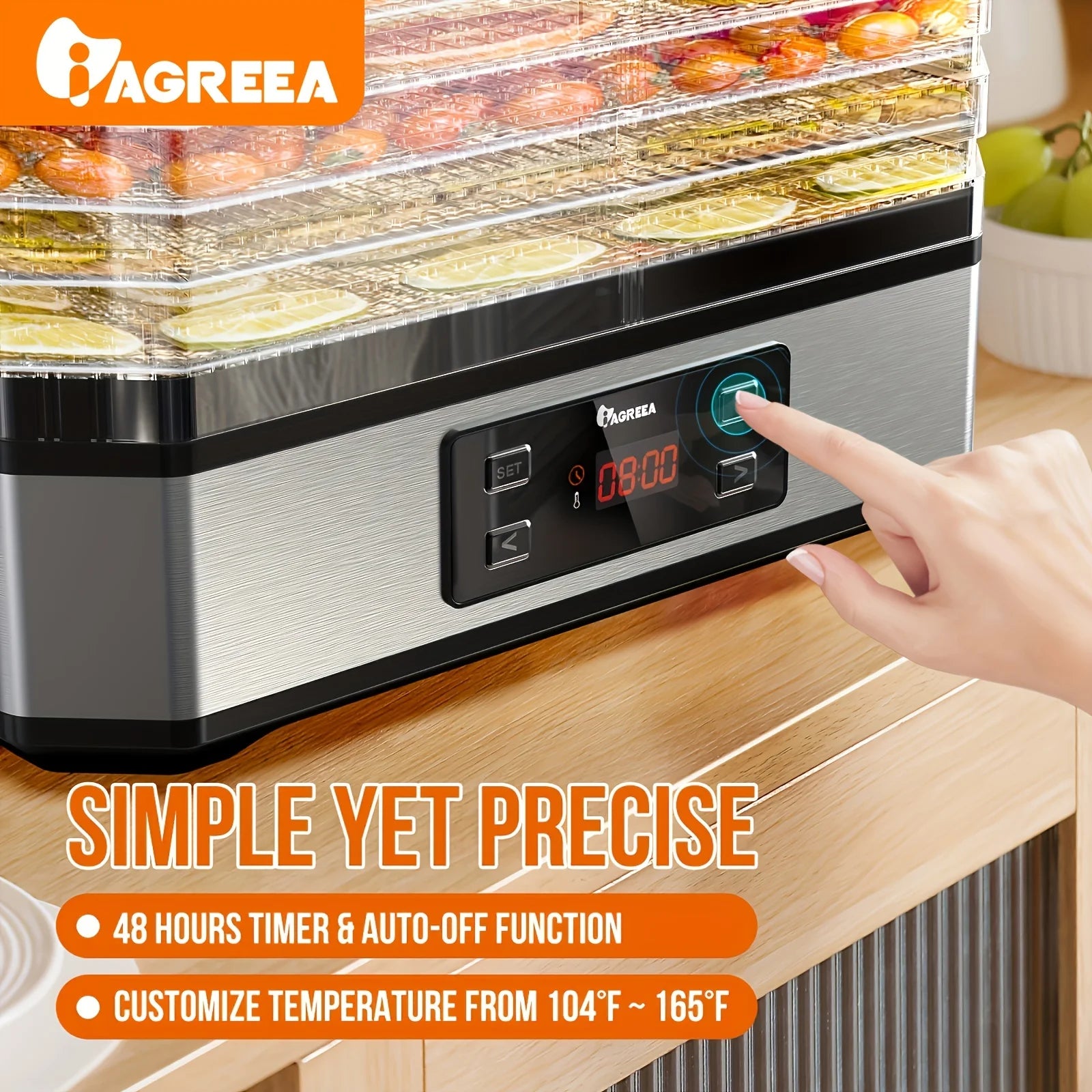 8 Trays Digital Food Dehydrator H583793