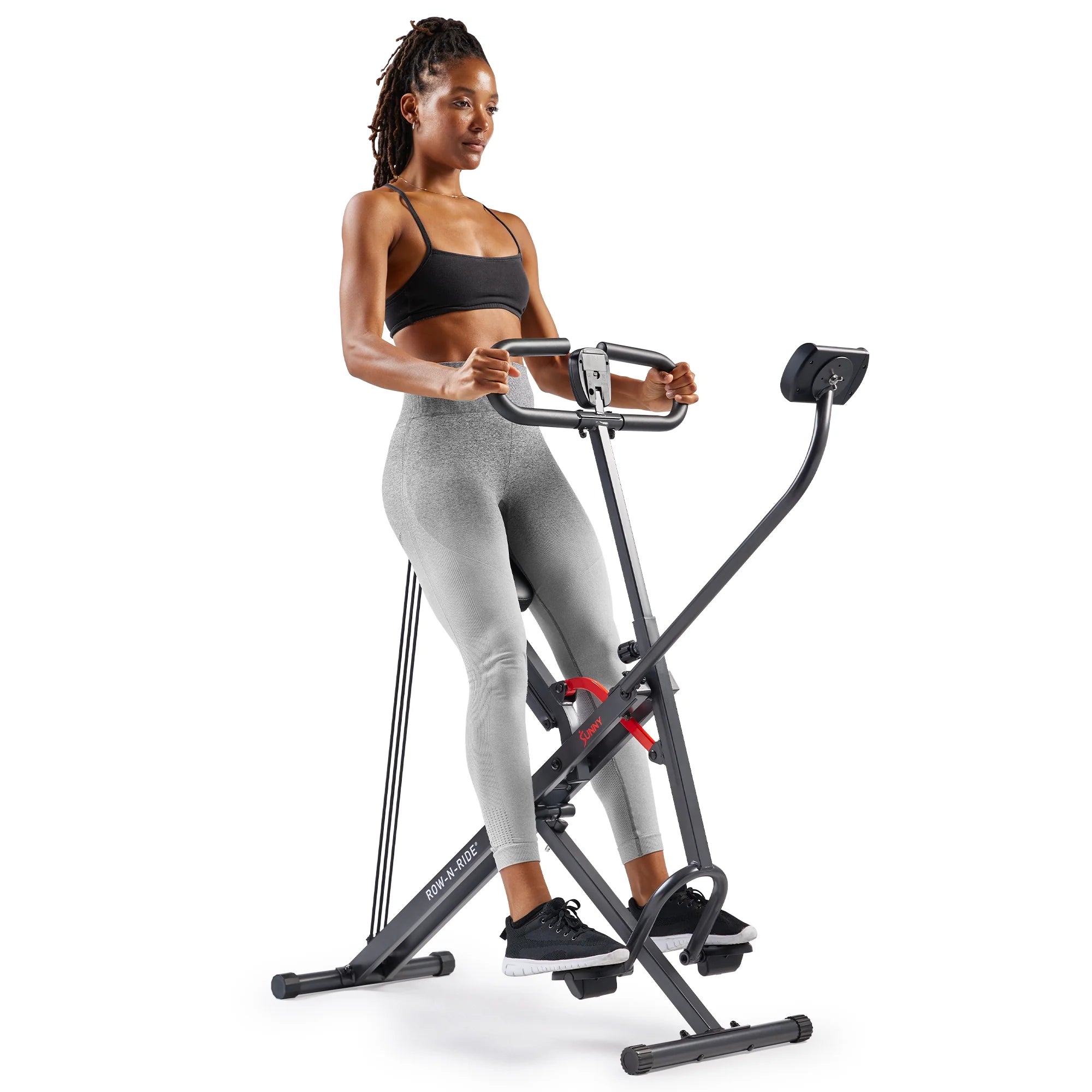 Smart Upright Row-N-Ride Exerciser, Squat Assist Trainer with Adjustable Resistance, Foldable F8828