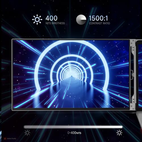 16inch Triple Portable Monitor Aluminum Alloy 1200P with HDMI & USB-C Ports D467