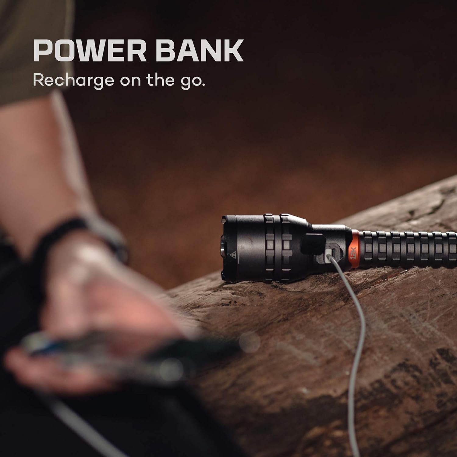 12K lumen rechargeable adjustable beam LED flashlight with USB powered LED reading light bundle H983