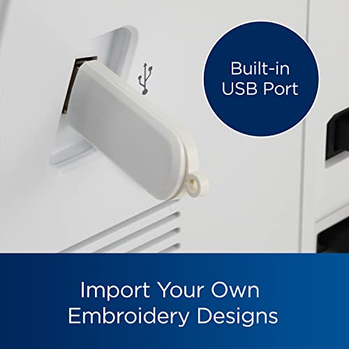 Sewing and Embroidery Machine, Computerized, 4" x 4" Hoop Area, White A796
