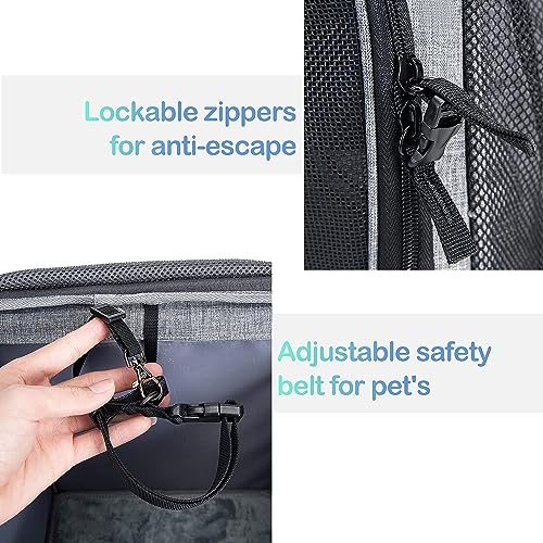 Dog Bike Basket Carrier with Reflective Strips and 2 Side Storage Pockets D4105