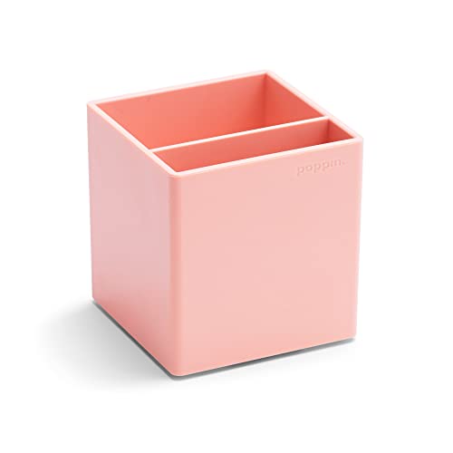 Blush Pink Plastic Pen Holder with 2 Compartments F266