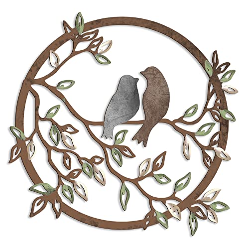Metal Wall Art Bird on Tree Branch Bird Wall Silhouette (Black) H651915