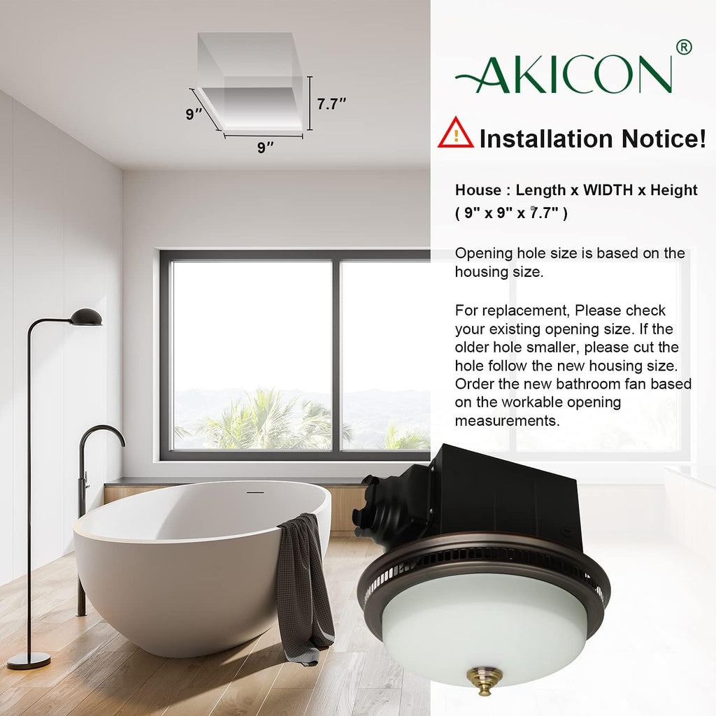 Bronze Round Exhaust Bathroom Fan with Light and Nightlight K521