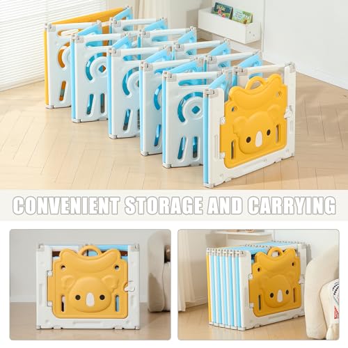 Grey & White 22 Panels Foldable Baby Playpen B9471