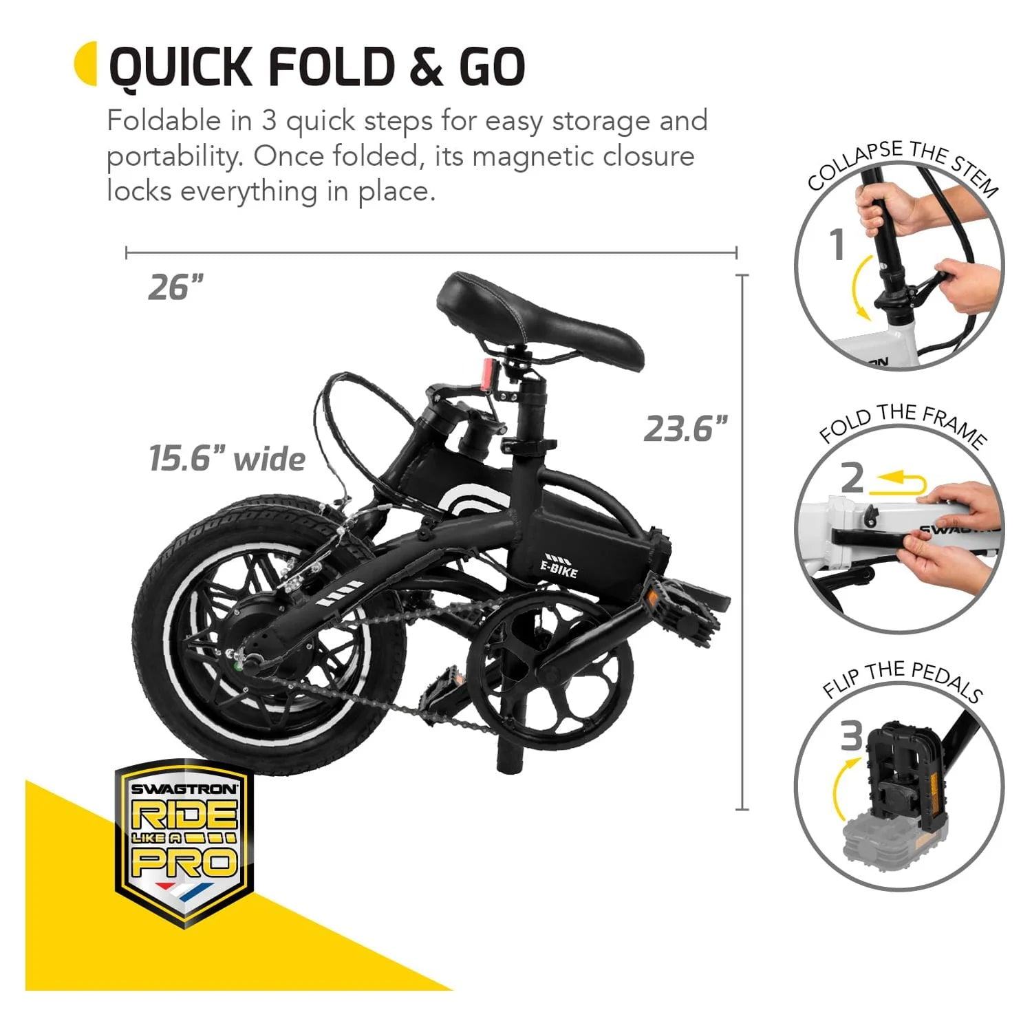 Lightweight Aluminum Folding Electric Bike with Pedals G95087