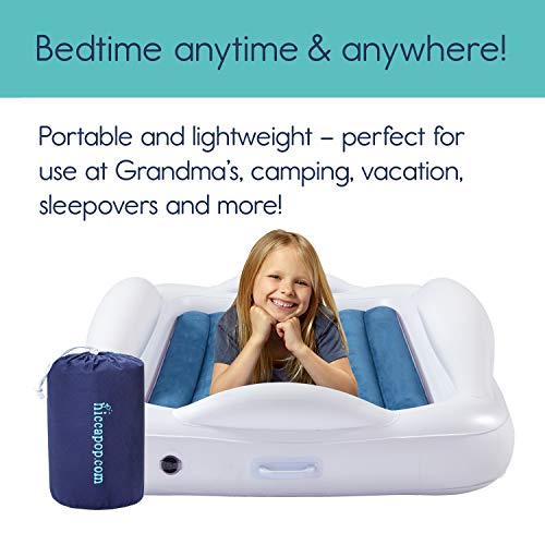 Navy Blue Inflatable Toddler Travel Bed with Safety Bumpers E38280