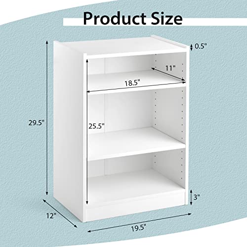 Black 3 Shelf Bookcase with Adjustable Shelves Y947215