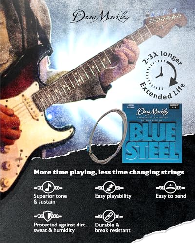 Blue Steel Electric Guitar Strings 6 Piece Set Gauges 8-38 S86811