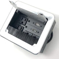 Silver Conference Table AV Box with 2 AC, 1 HDMI, 1 USB, 2 RJ45 F815