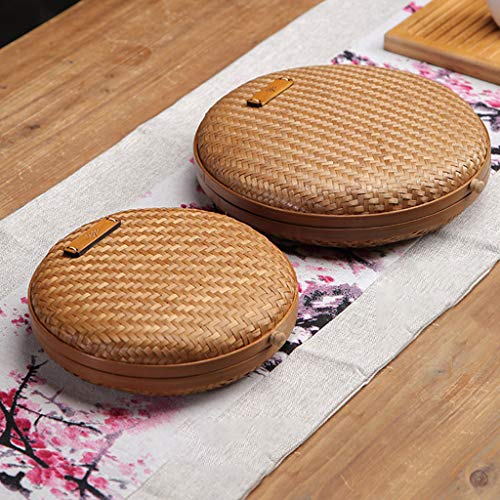 8 Inch Round Rattan Storage Basket with Lid R660