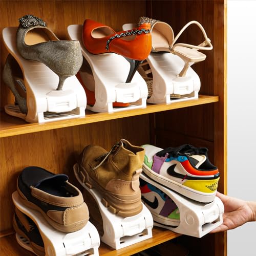 White 16PCS Double Layer Shoe Rack R7285
