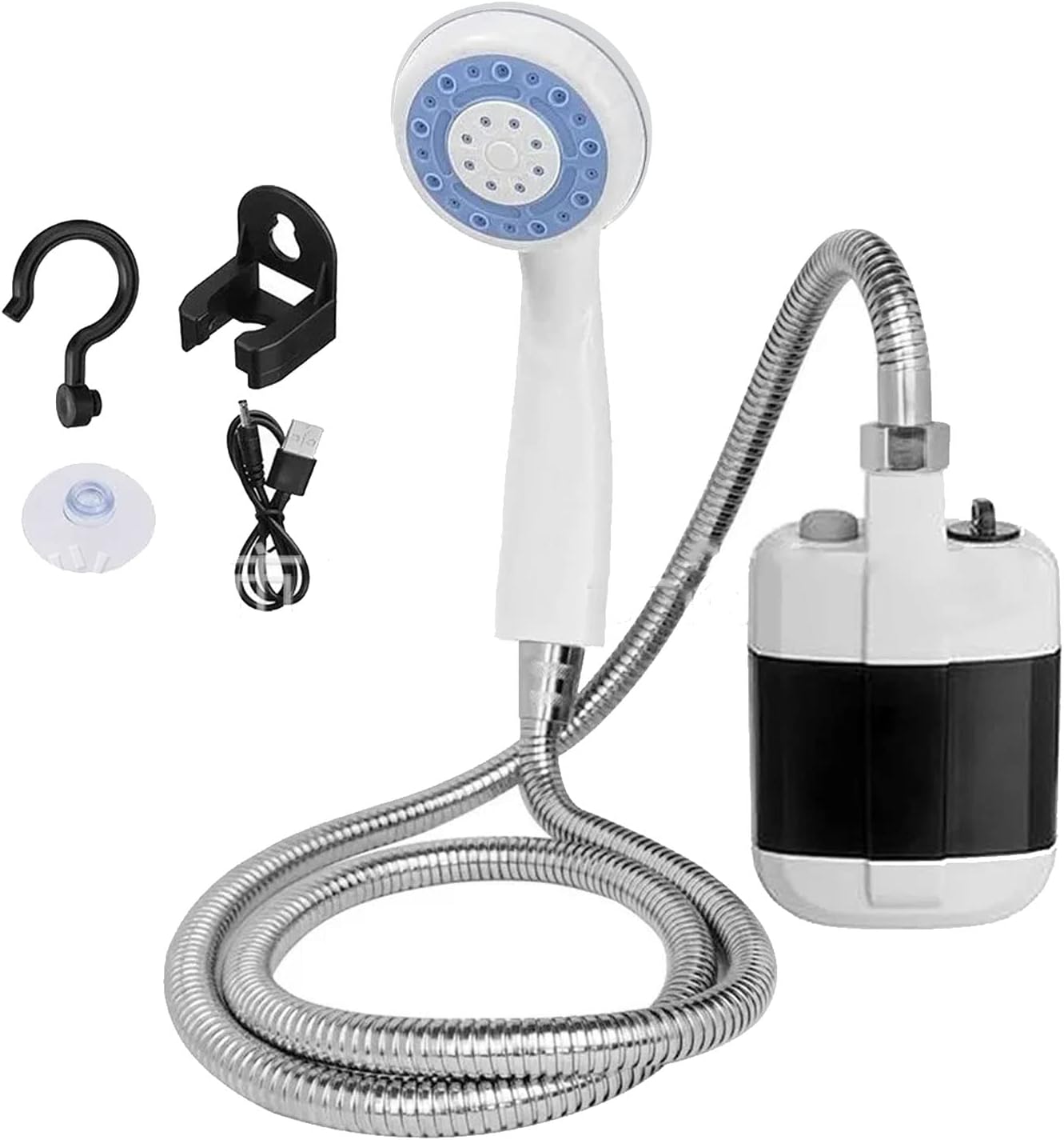 Portable Electric Shower with Battery Powered Pump Shower Head Nozzle S28146
