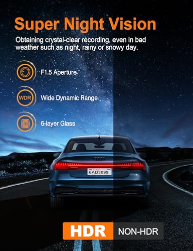 4K Dash Cam with Touch Screen, Built-in 5G WiFi, 64GB Card, Night Vision, Loop Recording Q7515