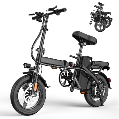 E Bike Electric Bike 500W Motor, Folding Ebike 14" 48V 10Ah Removable Battery L982