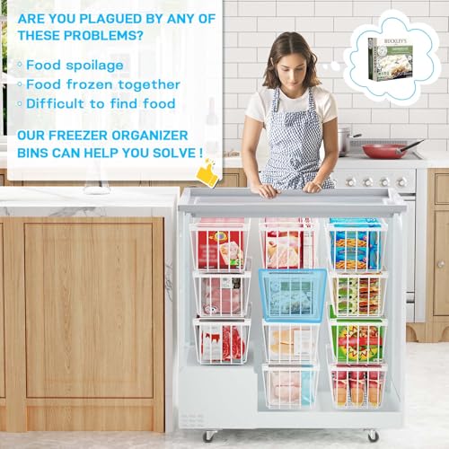 Black 4 Pack Stackable Freezer Organizer Bins C849