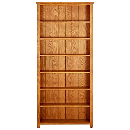 7-Tier Solid Oak Wood Bookcase I889837