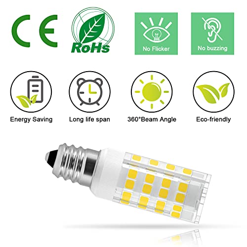 10 Pack E12 LED Candelabra Bulbs, 6000k Daylight White, 5W 450 Lumens E4758