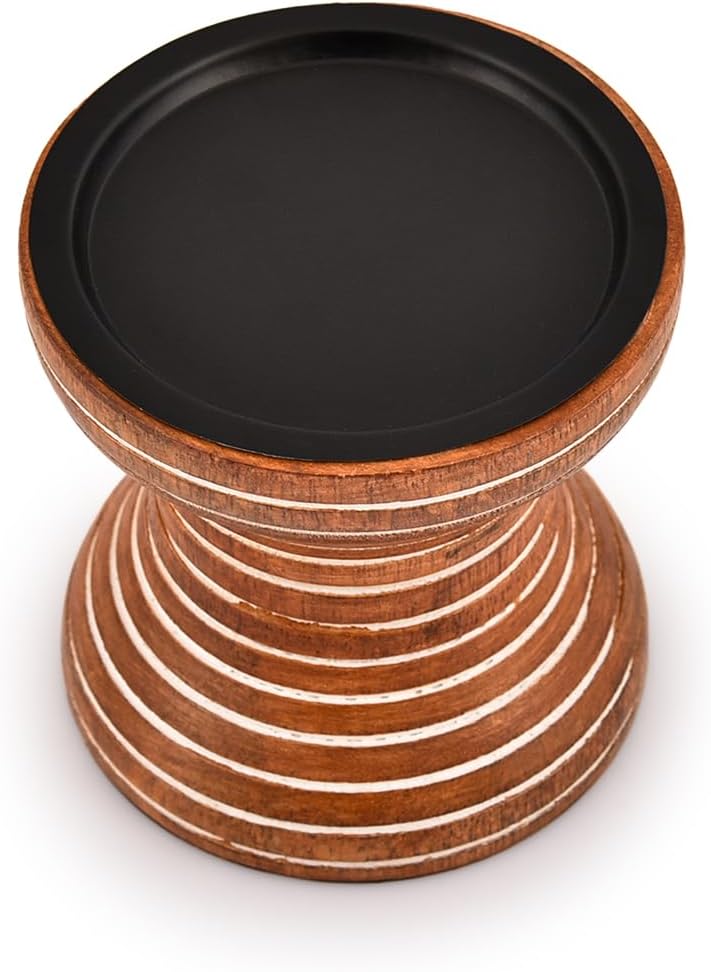 Mango Wood Candle Holder 4" X 4" X 4" Z14715