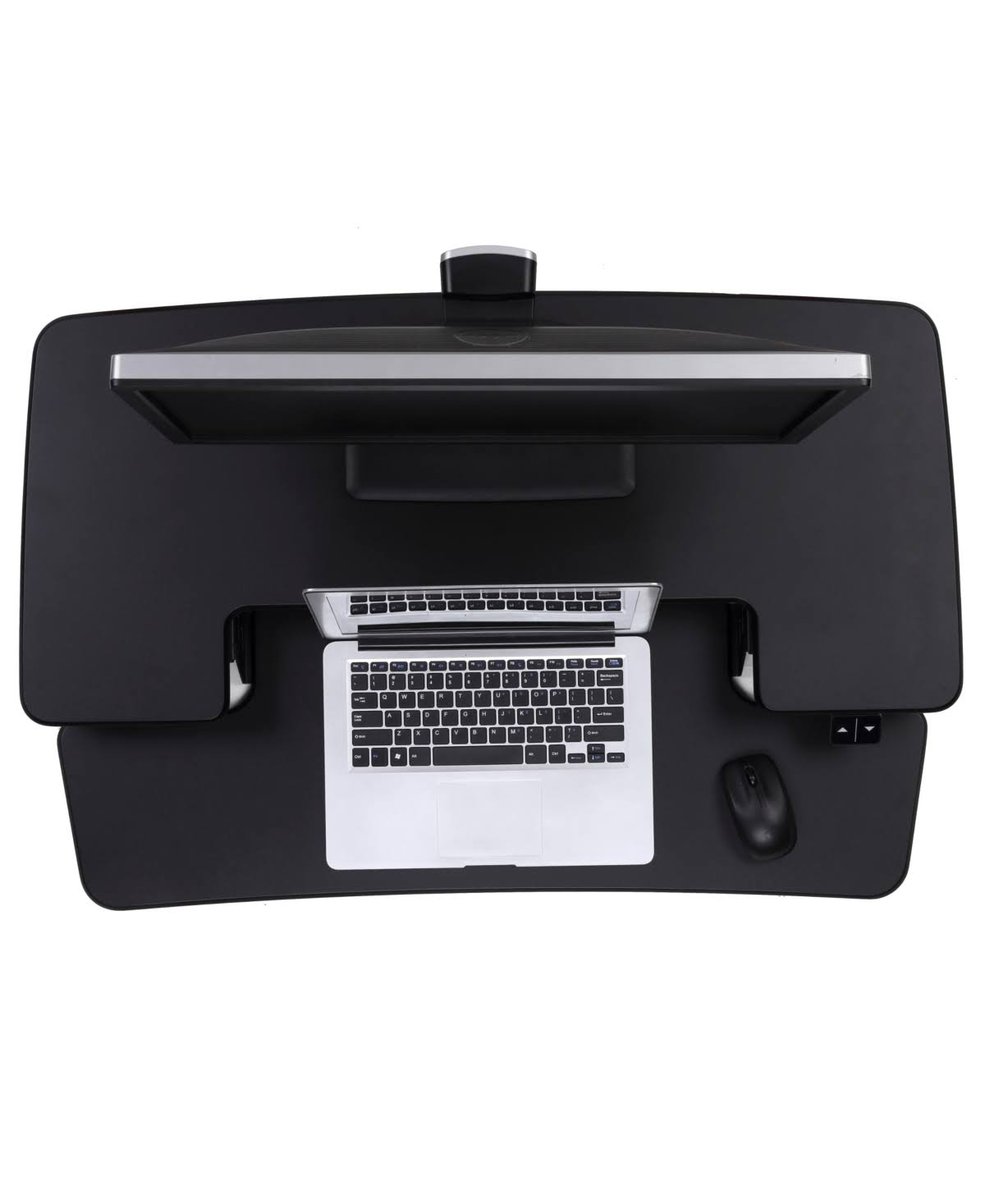 Black electric standing desk converter X28725