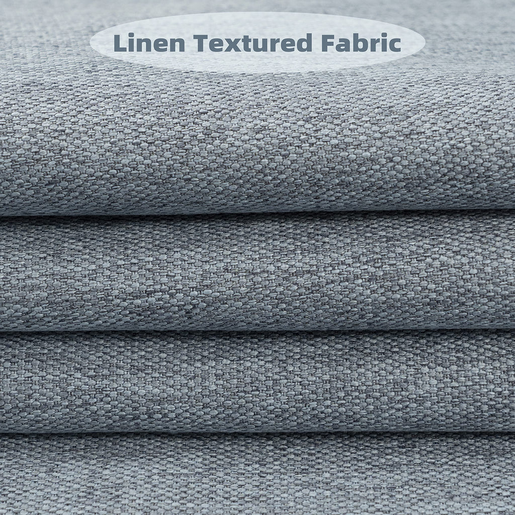 Dusty Blue Faux Linen Blackout Curtains 84 Inches 2 Panels G58095