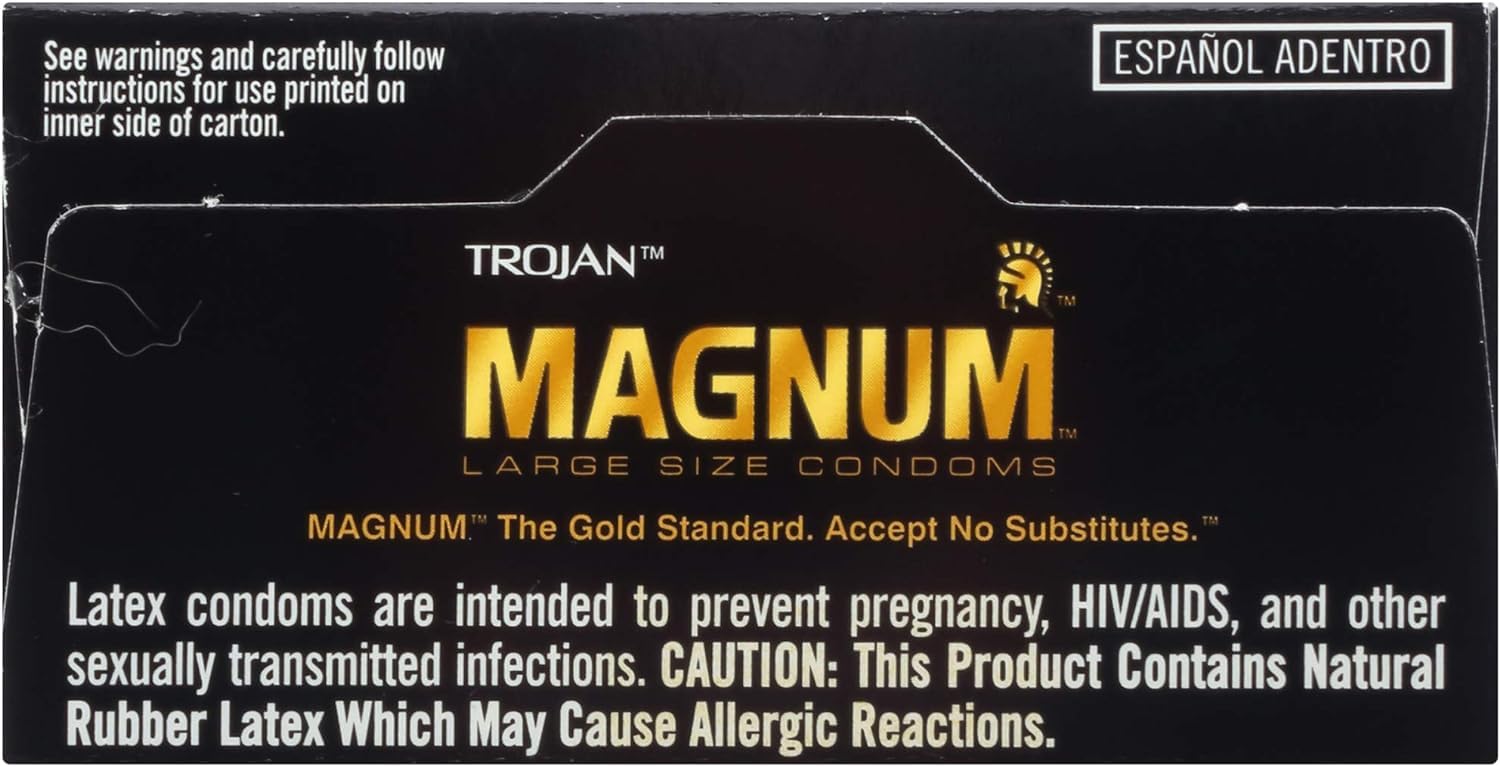Magnum XL Lubricated Latex Condoms 12 Each C5647