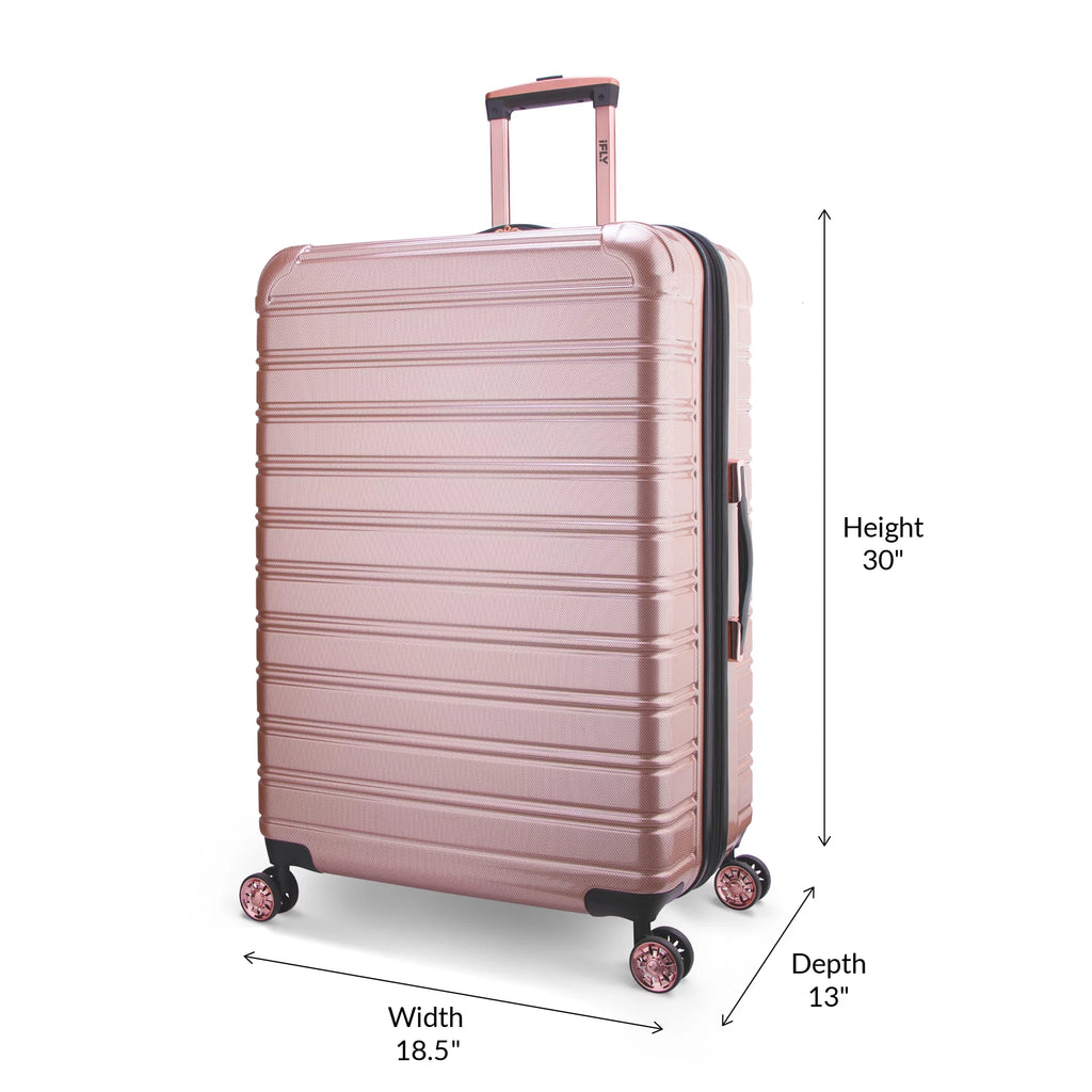 3 Piece Hardside Luggage Set, 20" Carry-on, 24" and 28" Checked, Rose Gold R1993