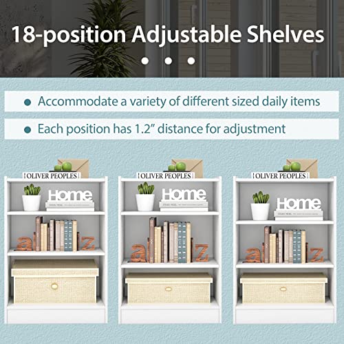 Black 3 Shelf Bookcase with Adjustable Shelves Y947215