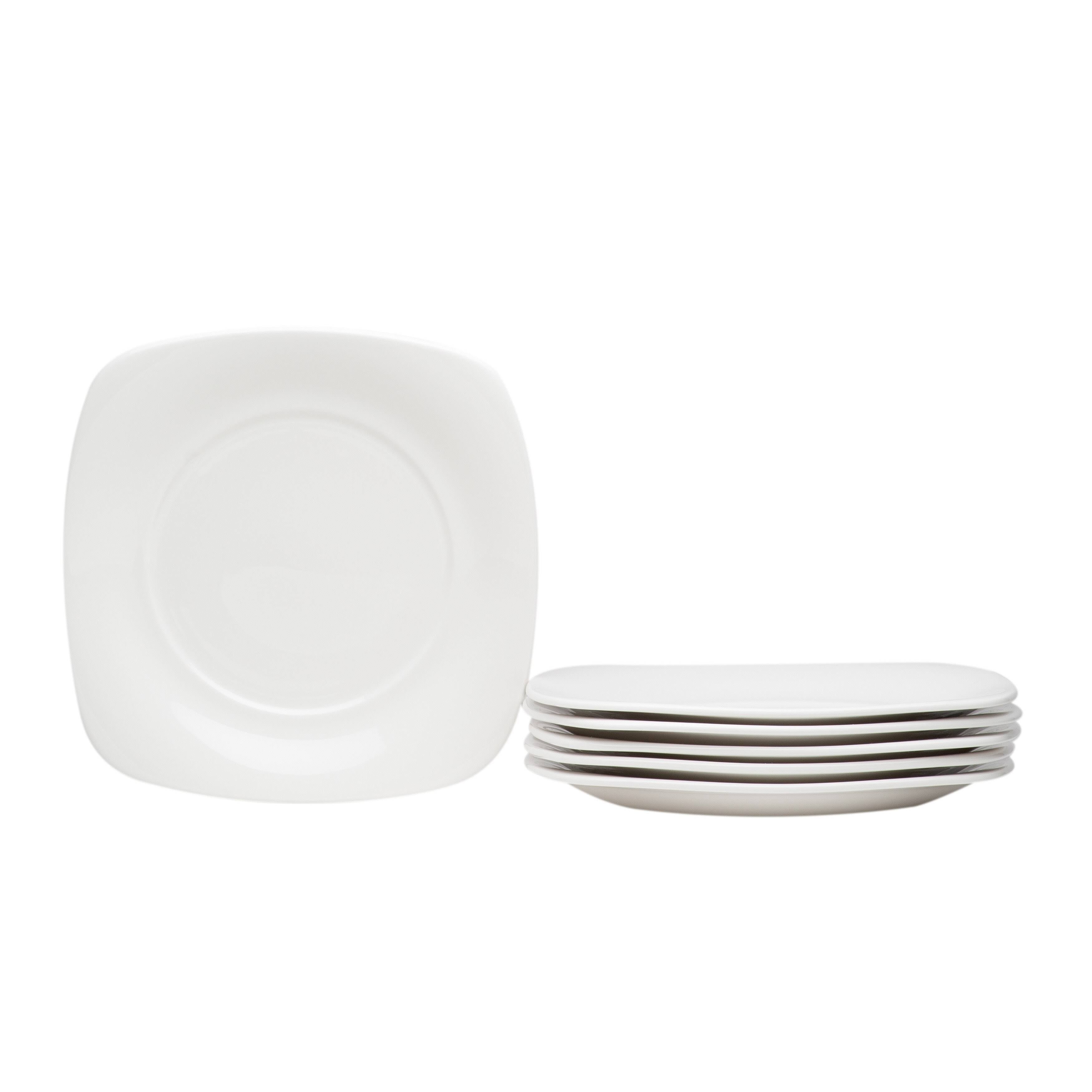White Square Salad Plate Set of 6 O550104