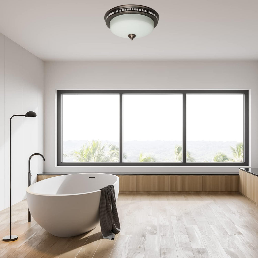 Bronze Round Exhaust Bathroom Fan with Light and Nightlight K521