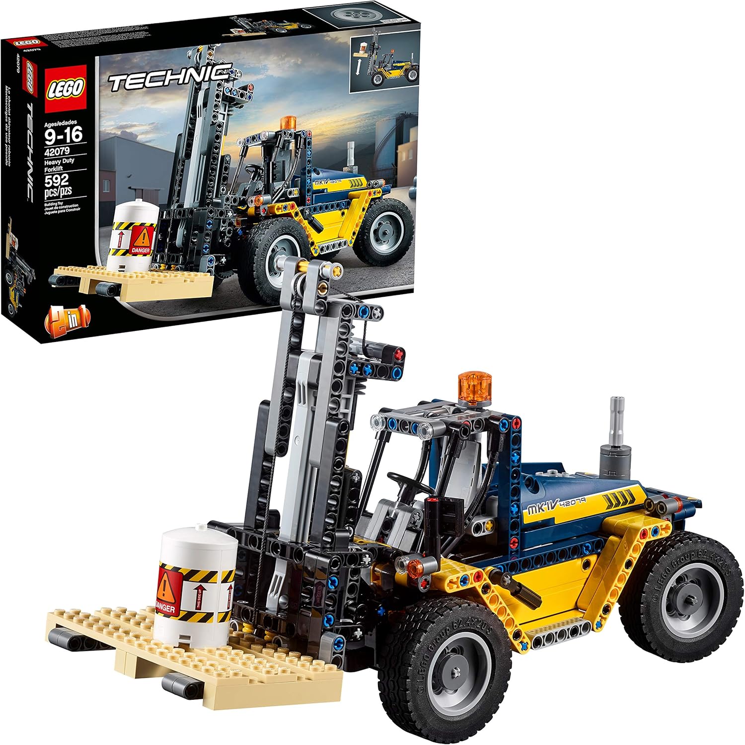 Heavy Duty Forklift Building Kit (592 Pieces) S2163