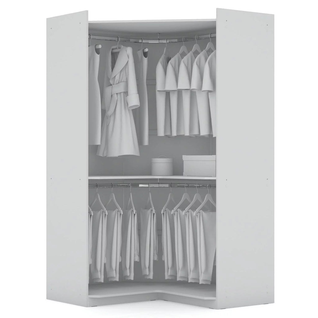 White 4 Drawer Corner Wardrobe Set of 3 G908334