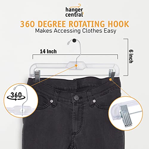 12 Pack 14" Clear Skirt Hangers with Adjustable Clips Q542566