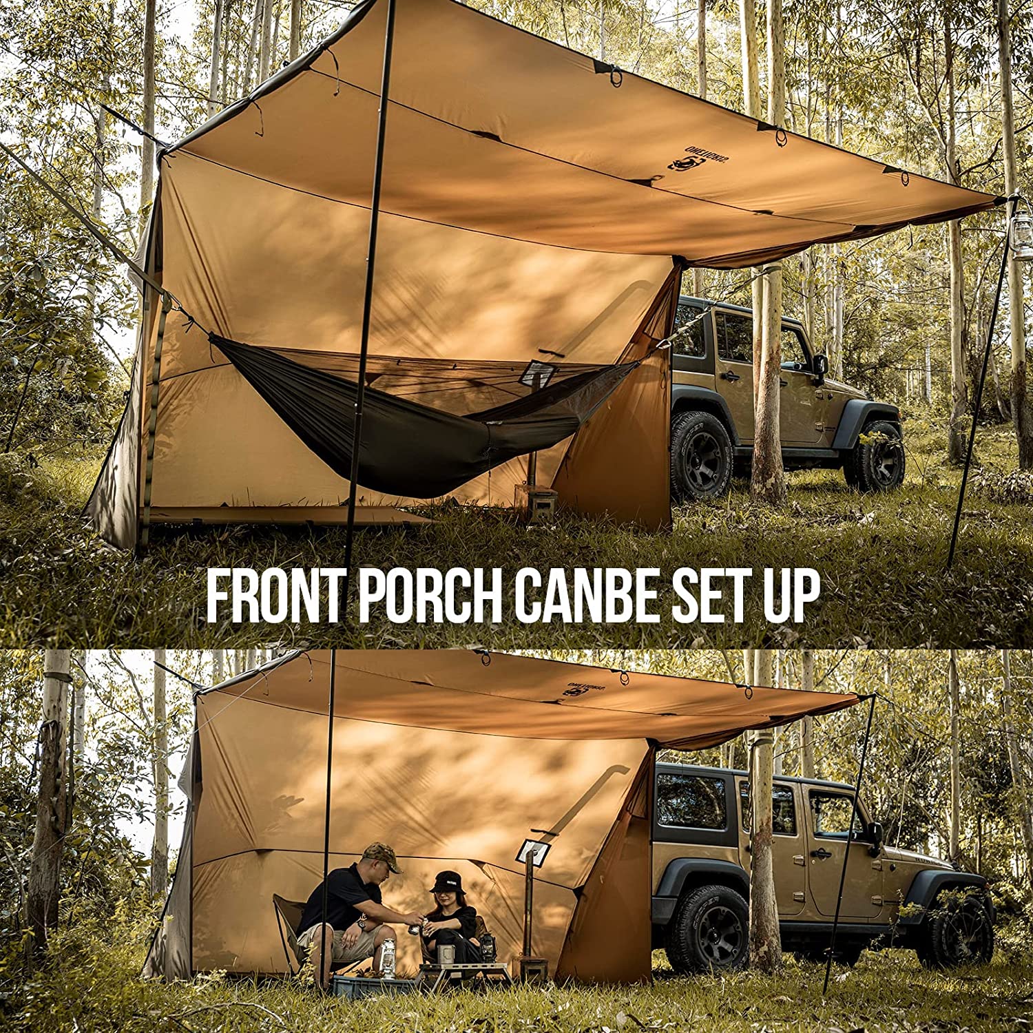 Hammock Hot Tent with Stove Jack, Waterproof Camping Tarp, PU3000mm 4 Season Tent V8052