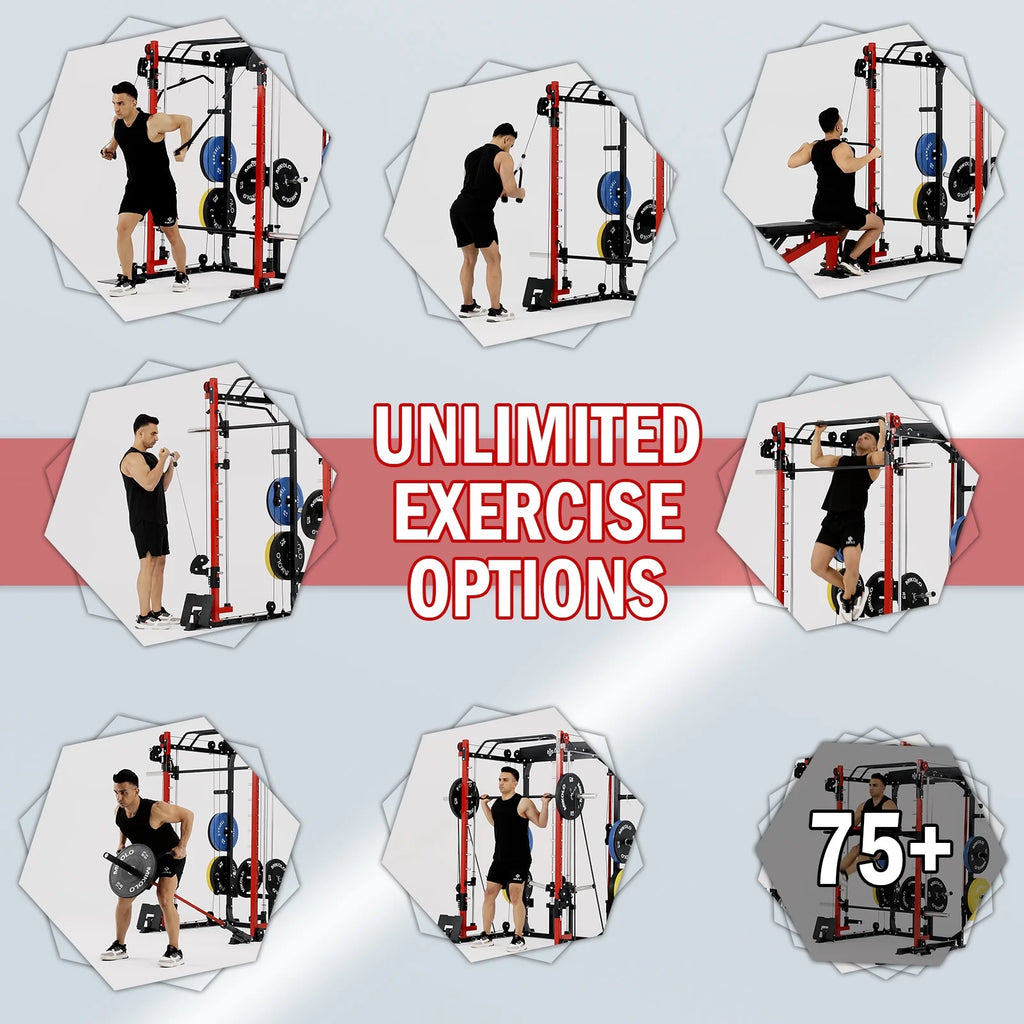 2000lbs Squat Rack with Weight Bench Combo V90134