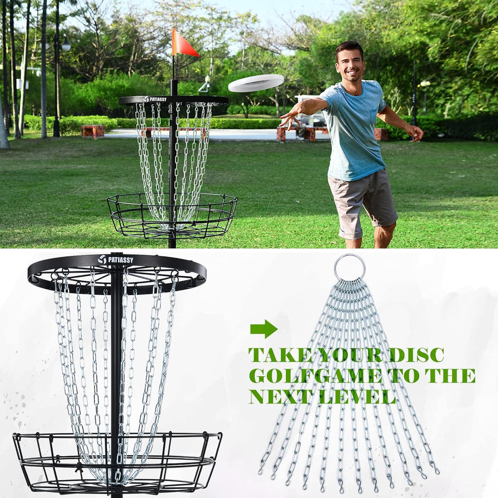Portable Disc Golf Basket with 24/12 Chains G51120