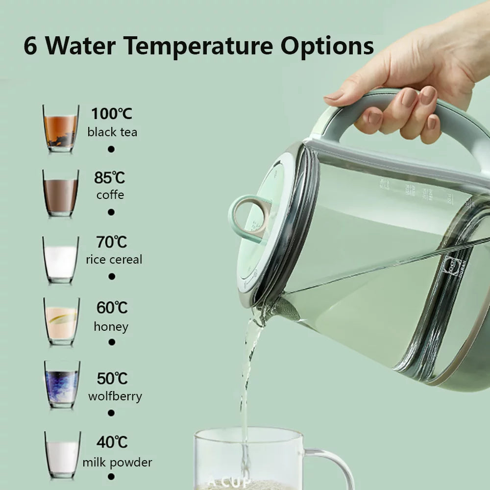Green Glass Electric Kettle 1.5L A186