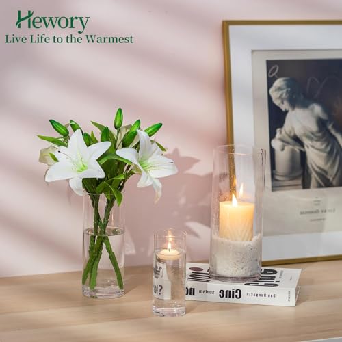 3 PCS Clear Glass Cylinder Candle Holder U8219